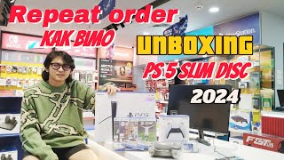 Unboxing Ps5 Slim Disc version punya kak Bimo repeat order ke 3 kali nya beli ps di sini  harga [upl. by Camden]