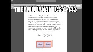 Thermodynamics 4143 An insulated rigid tank is divided into two compartments of different volumes [upl. by Eirrehs]