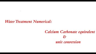 Unit conversion  Hardness of Water [upl. by Oloap984]