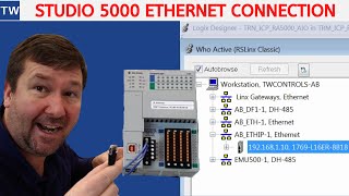 Allen Bradley Controllogix Compactlogix Ethernet Connection Studio 5000 [upl. by Nodyarg196]