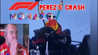 F1 2024 Monaco GP Perez and the two Haas drivers crash [upl. by Ultima441]