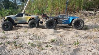 6s Traxxas MAXX 20 on 3s vs Arrma Kraton on 6sSand Dragrace [upl. by Choong726]