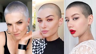 Buzz Haircut Women Head Shave Bald Women Buzzcut Girl Pixie Cut Vibes [upl. by Ennirak]