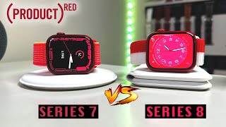 HandsOn 2023 Product Red Apple Watch Series 8 vs Series 7  Best Watch Bands Combine With ⌚️ [upl. by Malliw920]