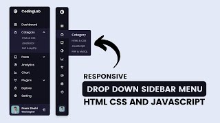 Responsive Dropdown Sidebar Menu using HTML CSS and JavaScript  Side Navigation Bar [upl. by Onibag]