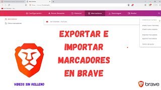 EXPORTAR E IMPORTAR MARCADORES EN BRAVE [upl. by Nabal]