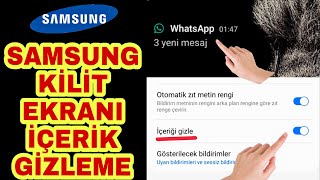 Samsung Kilit Ekranı İçerik Gizleme  Kilit ekranı mesaj gizleme  gelen mesajları ekrandan kapatma [upl. by Pudens]