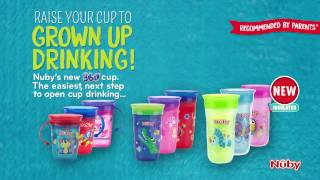 Nuby 360 Mini amp Maxi No Spill Cups  The easiest next step to grown up drinking [upl. by Gombosi]