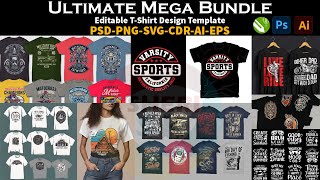 Ultimate MegaBundle TShirt Designs Download In CDR EPS AI And HD PNG Files Sheri Sk [upl. by Sedgewick310]