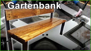 kleine Gartenbank aus Holz und Metall  Resteverwertung 20 [upl. by Eciruam133]