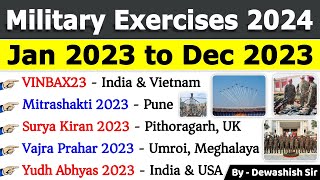 Military Exercises 2023  Jan to Dec 2023  युद्ध अभ्यास 2023  Current Affairs 2024 defence [upl. by Pegg]