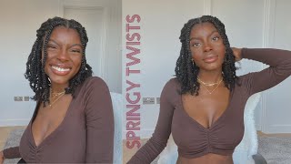 Fluffy Short Twists using 1 PACK OF XPRESSIONS  Quarantine  Hair [upl. by Tobey792]