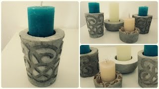 Kerzenhalter aus Beton 2  DIY  Concrete Candle Holder eng sub [upl. by Aymer]