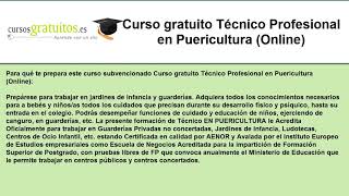 curso de puericultura gratis [upl. by Ylrebmek]