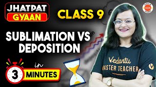 Sublimation Vs Deposition Class 9  Concept in 3 Minutes  Class 9 Science Chapter 1  CBSE 202425 [upl. by Anthe]