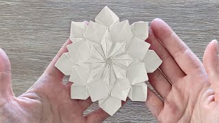 Paper Snowflake Christmas Origami Snowflake  Shorter Version ❄️ [upl. by Haidadej709]