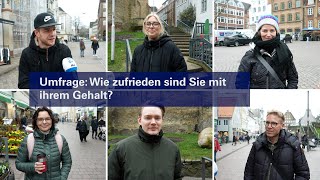 Videoumfrage Sind Sie mit ihrem Gehalt zufrieden [upl. by Aiynot282]