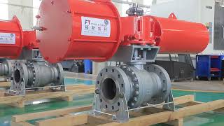 气动硬密封球阀 Pneumatic metal seated wearresistant ball valve [upl. by Nylhtiak]