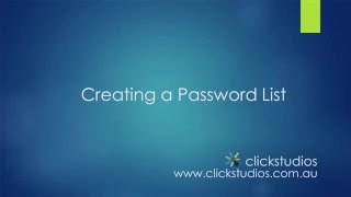 Creating Password Lists in Passwordstate [upl. by Sibbie]