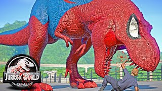 SPIDERMAN TREX vs IRON MAN IREX VENOM JOKER Dinosaurs Fight amp Escape 🌍 JURASSIC WORLD EVOLUTION [upl. by Aubarta545]