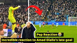 Incredible reaction to Amad Diallos late goal in Manchester City Vs Manchester United 12 [upl. by Ennayrb]