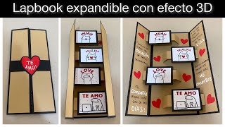 Sorprende a tu novio a  Lapbook EXPANDIBLE con efecto 3D de amor [upl. by Aleit755]