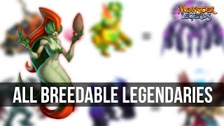 ALL BREEDABLE LEGENDARIES amp COMBINATIONS 2021 GUIDE  MONSTER LEGENDS [upl. by Nadda]