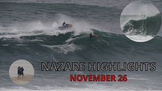 NAZARE HIGHLIGHTS NOVEMBER 26  CRAZY LINEUP [upl. by Elbag]