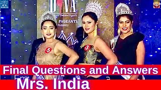 Mrs India  Final Questions and Answers Complete Playlist in description box [upl. by Naveb30]