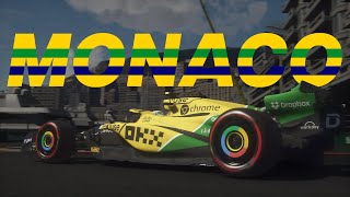 McLaren MCL38 Ayrton Senna Special Livery Lap of Monaco Grand Prix Lando Norris Assetto Corsa [upl. by Dulcine]