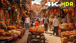 Morocco Marrakesh — 4K HDR Walking Tour of Medina [upl. by Waltner]