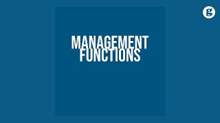 Management Functions [upl. by Weirick]