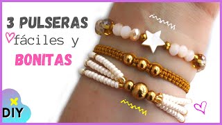 💜 Como hacer pulseras fáciles y bonitas con mostacillas macramé y nylon  Pulseras para vender [upl. by Henri]