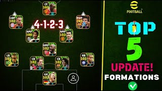 TOP 5 BEST FORMATIONS UPDATE IN EFootball 2024 Mobile  4123 Formation EFootball 2024 [upl. by Keil]