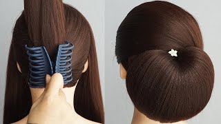 Low Bun Hairstyle With Claw Clip  Beautiful And Easy Hairstyle For Ladies [upl. by Gonzales183]