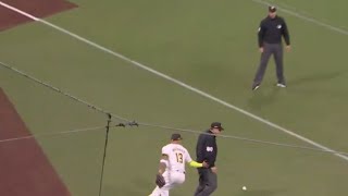 Shohei Ohtani Thrown Out After Ball Hits Umpire in Dodgers vs Padres Game [upl. by Ynaffi]