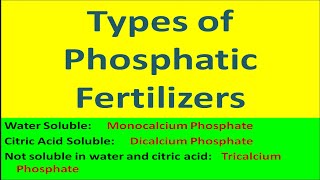 Types of Phosphatic Fertilizers [upl. by Stedman]