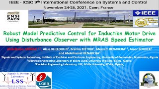 Robust Model Predictive Control for Induction Motor Drive Using Disturbance Observer with MRAS [upl. by Farmann]