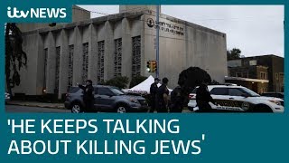 Audio reveals moment Pittsburgh synagogue shooting suspect is detained  ITV News [upl. by Hulburt]