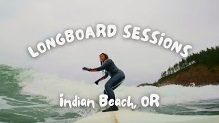 Surfing The New Long Board  Indian Beach Oregon [upl. by Ssalguod]