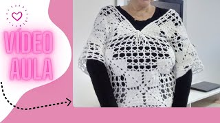 BLUSA SQUARE DA VOVÓPASSO A PASSO EM CROCHÊ [upl. by Otilia304]