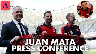 Juan Mata  FIRST PRESS CONFERENCE  Western Sydney FC Signing [upl. by Annayd]