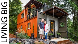 Couple Build Amazing Shipping Container Home For DebtFree Living [upl. by Ocirederf]