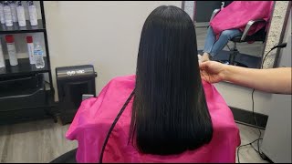 Como Cortar las Puntas del Cabello  Corte de Cabello Recto para Mujer [upl. by Dnaltroc594]