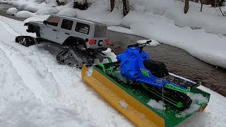 15 SCALE 3D PRINTED rc snowmobile polaris RMK skeeride BIG AIRSCX6 adventure [upl. by Saref404]