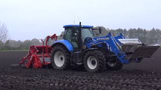 WINTERTARWE ZAAIEN NEW HOLLAND T 7170 FARMAX DRP 300 PERFECT [upl. by Hebbe829]