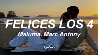 Maluma  Felices los 4 Salsa Version ft Marc Anthony LetraLyrics [upl. by Hilel]