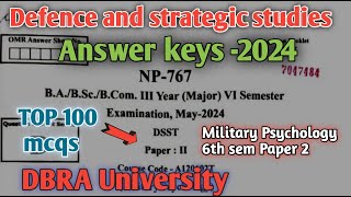 Answer keys Military psychology ba 6th semester paper 2  military psychology ba bsc bcom 6th sem [upl. by Arym]