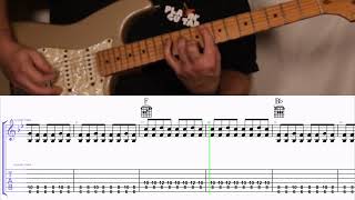 How to Play the Chords to Johnny B Goode by Chuck Berry on Guitar with TAB [upl. by Droffig]