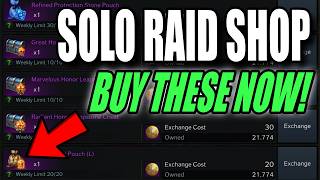 Prioritize These Items in the Solo Raid Shop [upl. by Nnylyram]